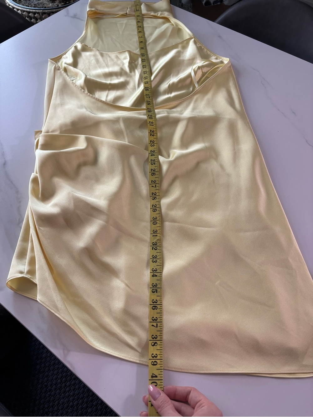 Gianni bini Satin Halter Neck Slip Dress in Pale Lime Sz 12 - Picture 9 of 10